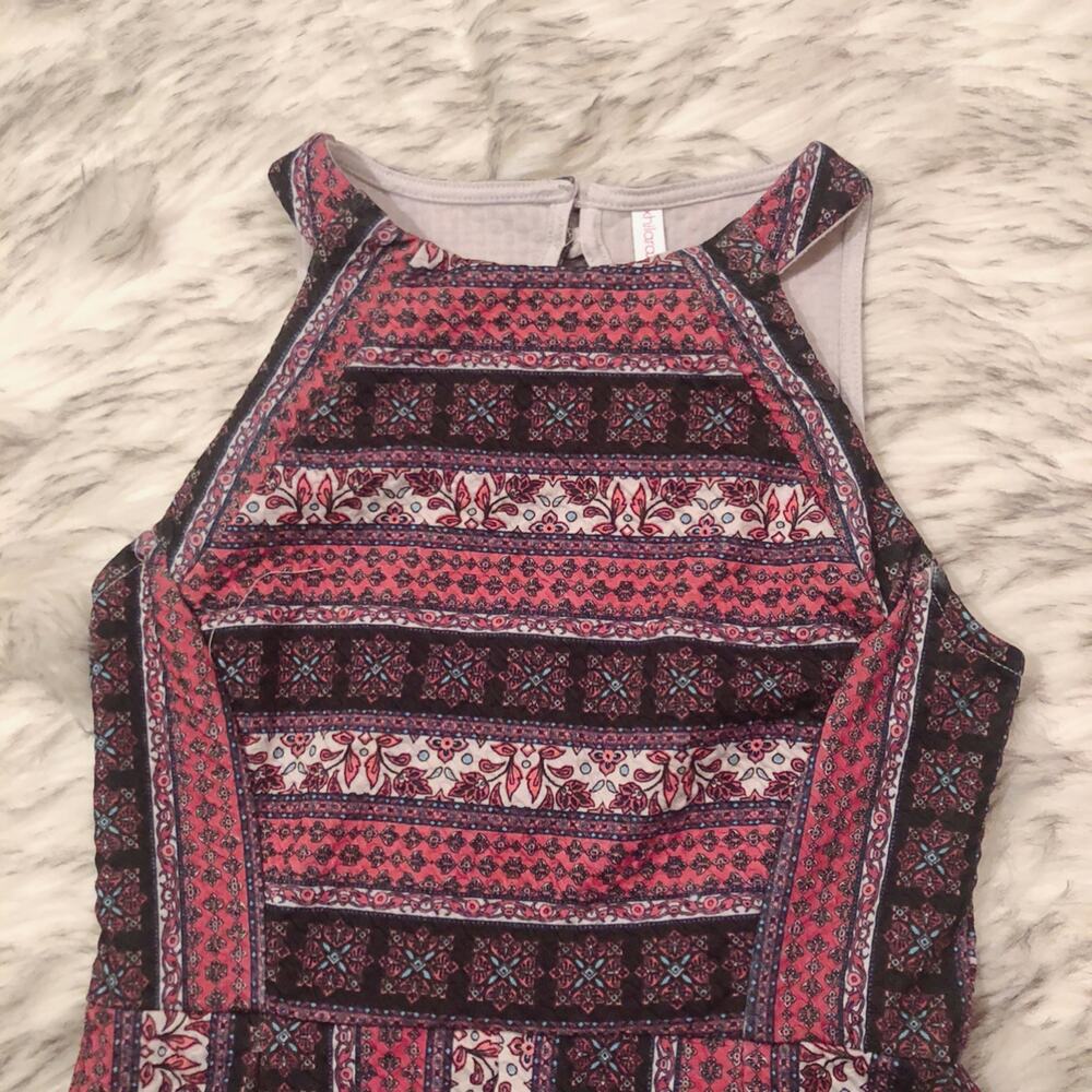 Xhilaration Black, Red, White Halter Striped Bohemian Boho Hippy Summer Dress - Picture 4 of 13
